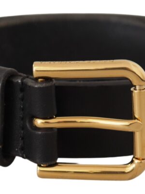 Dolce & Gabbana Elegant Leather Belt with Metal Buckle