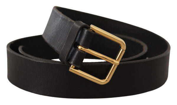 Dolce & Gabbana Elegant Leather Belt with Metal Buckle - Image 2