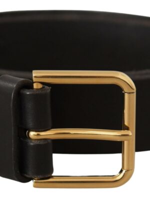Dolce & Gabbana Elegant Leather Belt with Metal Buckle