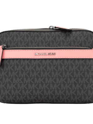 Michael Kors Cooper Small Black Pink Signature PVC Utility Crossbody Bag