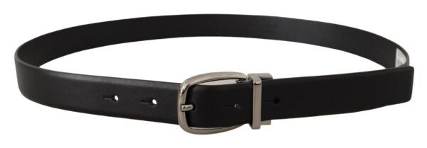 Dolce & Gabbana Elegant Leather Belt with Metal Buckle - Image 3