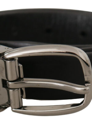 Dolce & Gabbana Elegant Black Leather Designer Belt