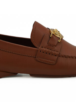 Versace Elegant Medusa-Embossed Leather Loafers