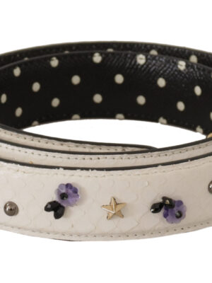 Dolce & Gabbana Elegant White Leather Shoulder Strap Accessory
