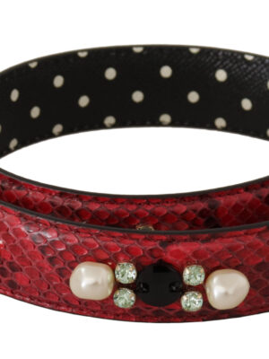Dolce & Gabbana Elegant Red Python Leather Shoulder Strap