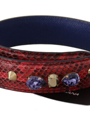 Dolce & Gabbana Elegant Red Python Leather Handbag Strap