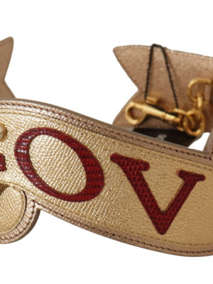 Dolce & Gabbana Elegant Gold Leather Shoulder Strap