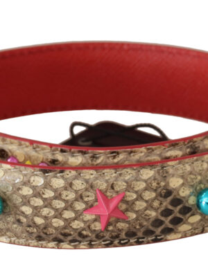 Dolce & Gabbana Exquisite Beige Python Leather Bag Strap