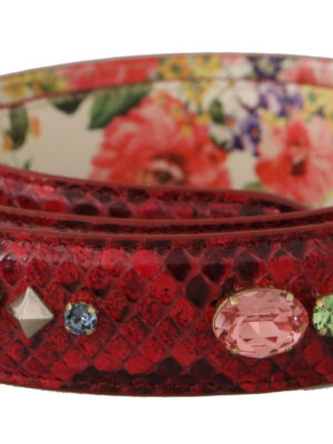 Dolce & Gabbana Elegant Red Python Leather Bag Strap