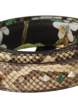 Dolce & Gabbana Elegant Beige Python Leather Shoulder Strap