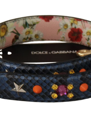Dolce & Gabbana Elegant Blue Python Leather Bag Strap