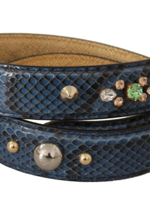 Dolce & Gabbana Elegant Leather Shoulder Bag Strap in Blue
