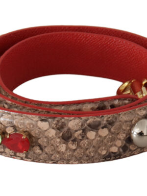 Dolce & Gabbana Chic Brown Python Leather Bag Strap