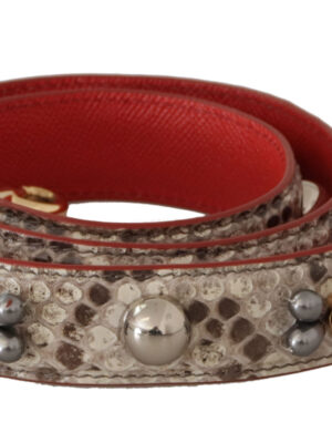 Dolce & Gabbana Opulent Python Leather Bag Strap in Beige