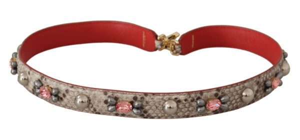 Dolce & Gabbana Opulent Python Leather Bag Strap in Beige - Image 5