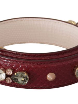 Dolce & Gabbana Elegant Python Leather Bag Strap in Bordeaux