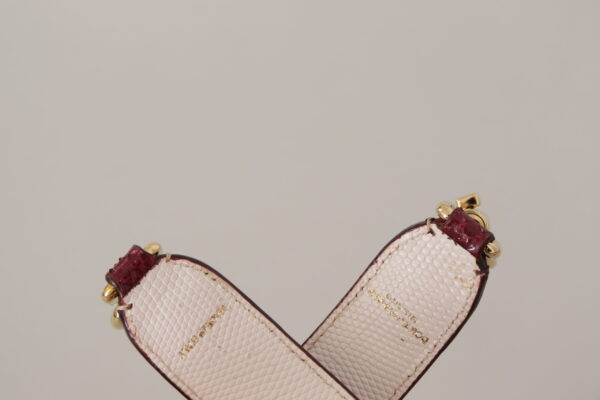 Dolce & Gabbana Elegant Python Leather Bag Strap in Bordeaux - Image 3