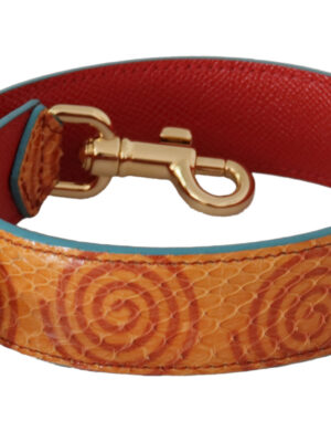 Dolce & Gabbana Chic Orange Leather Shoulder Strap Accessory
