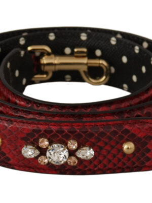 Dolce & Gabbana Red Python Leather Shoulder Bag Strap