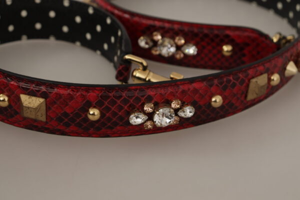Dolce & Gabbana Red Python Leather Shoulder Bag Strap - Image 7