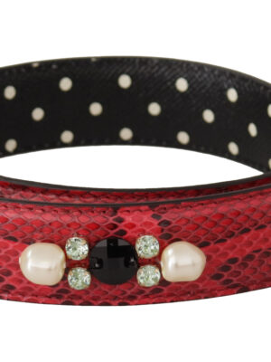 Dolce & Gabbana Elegant Red Python Leather Shoulder Strap
