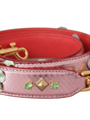 Dolce & Gabbana Elegant Metallic Pink Leather Shoulder Strap