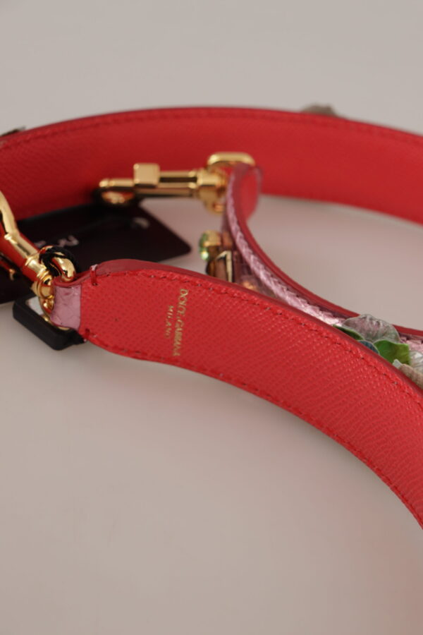Dolce & Gabbana Elegant Metallic Pink Leather Shoulder Strap - Image 6
