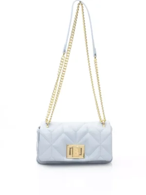 Baldinini Trend Elegant Light Blue Shoulder Bag with Golden Accents