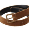 Dolce & Gabbana Elegant Engraved Buckle Leather Belt - Image 2