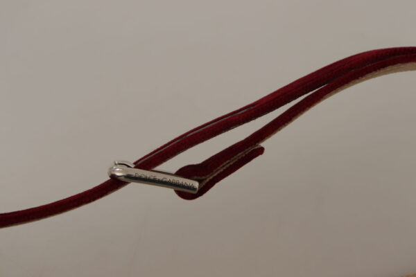Dolce & Gabbana Elegant Velvet Logo Engraved Belt - Image 5