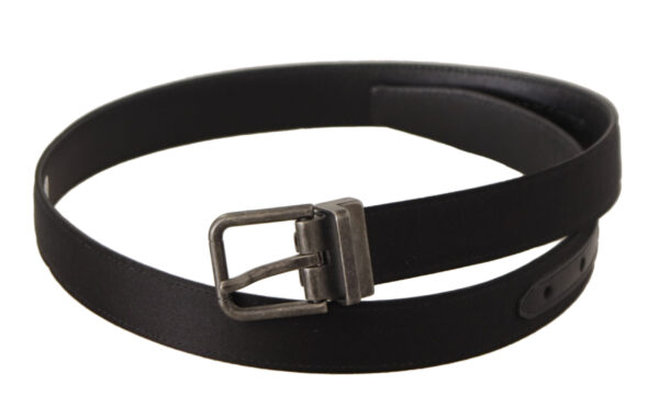 Dolce & Gabbana Elegant Black Leather Belt with Metal Buckle - Image 2