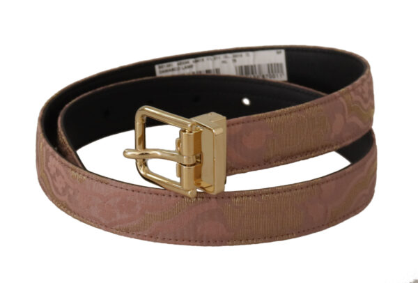 Dolce & Gabbana Chic Rose Pink Leather Belt with Logo Buckle - Image 2