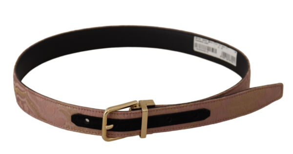 Dolce & Gabbana Chic Rose Pink Leather Belt with Logo Buckle - Image 3