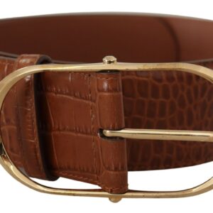 Dolce & Gabbana Enchanting Engraved Logo Leather Belt