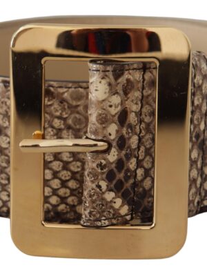 Dolce & Gabbana Elegant Leather Belt with Engraved Buckle