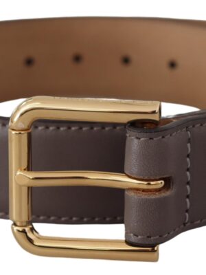 Dolce & Gabbana Elegant Engraved Buckle Leather Belt