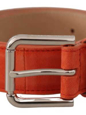 Dolce & Gabbana Elegant Suede Leather Belt in Vibrant Orange