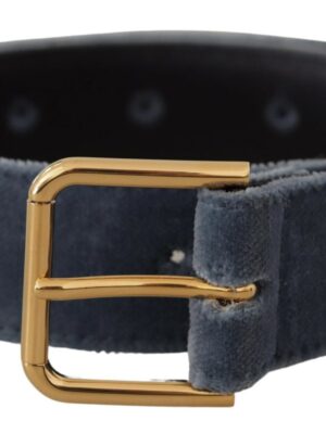 Dolce & Gabbana Elegant Navy Velvet Designer Belt