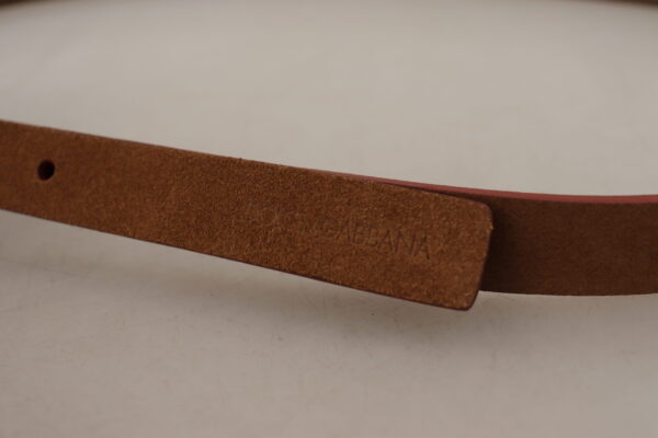 Dolce & Gabbana Chic Suede Belt with Logo Engraved Buckle - Image 4