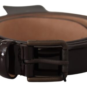 Dolce & Gabbana Elegant Black Leather Logo Buckle Belt