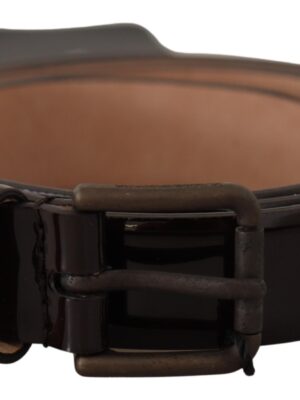 Dolce & Gabbana Elegant Black Leather Logo Buckle Belt