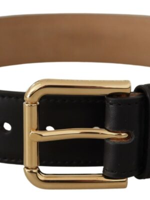 Dolce & Gabbana Elegant Leather Belt with Logo Buckle