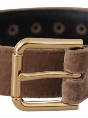 Dolce & Gabbana Elegant Velvet Logo Buckle Belt