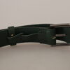 Dolce & Gabbana Elegant Dark Green Leather Belt with Logo Buckle - Image 6