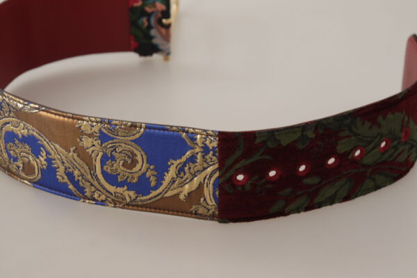 Dolce & Gabbana Engraved Logo Multicolor Leather Belt - Image 3