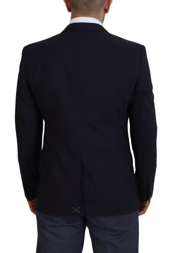 Dolce & Gabbana Elegant Navy Wool Blend Martini Blazer - Image 3
