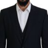 Dolce & Gabbana Elegant Navy Wool Blend Martini Blazer - Image 4
