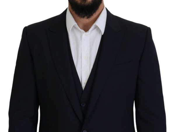 Dolce & Gabbana Elegant Navy Wool Blend Martini Blazer - Image 4