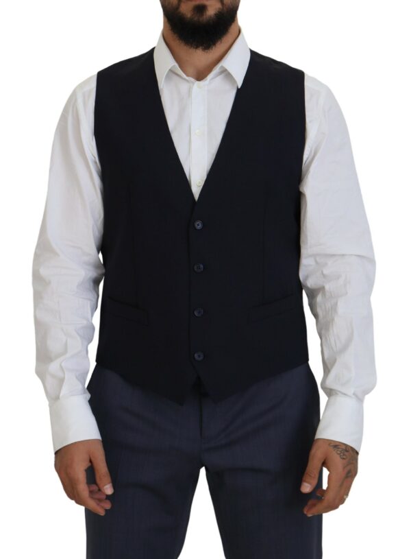 Dolce & Gabbana Elegant Navy Wool Blend Martini Blazer - Image 7