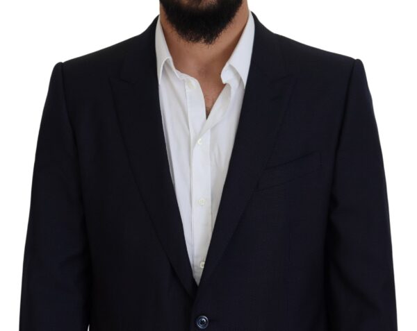 Dolce & Gabbana Elegant Blue Martini Wool-Silk Blend Suit - Image 4